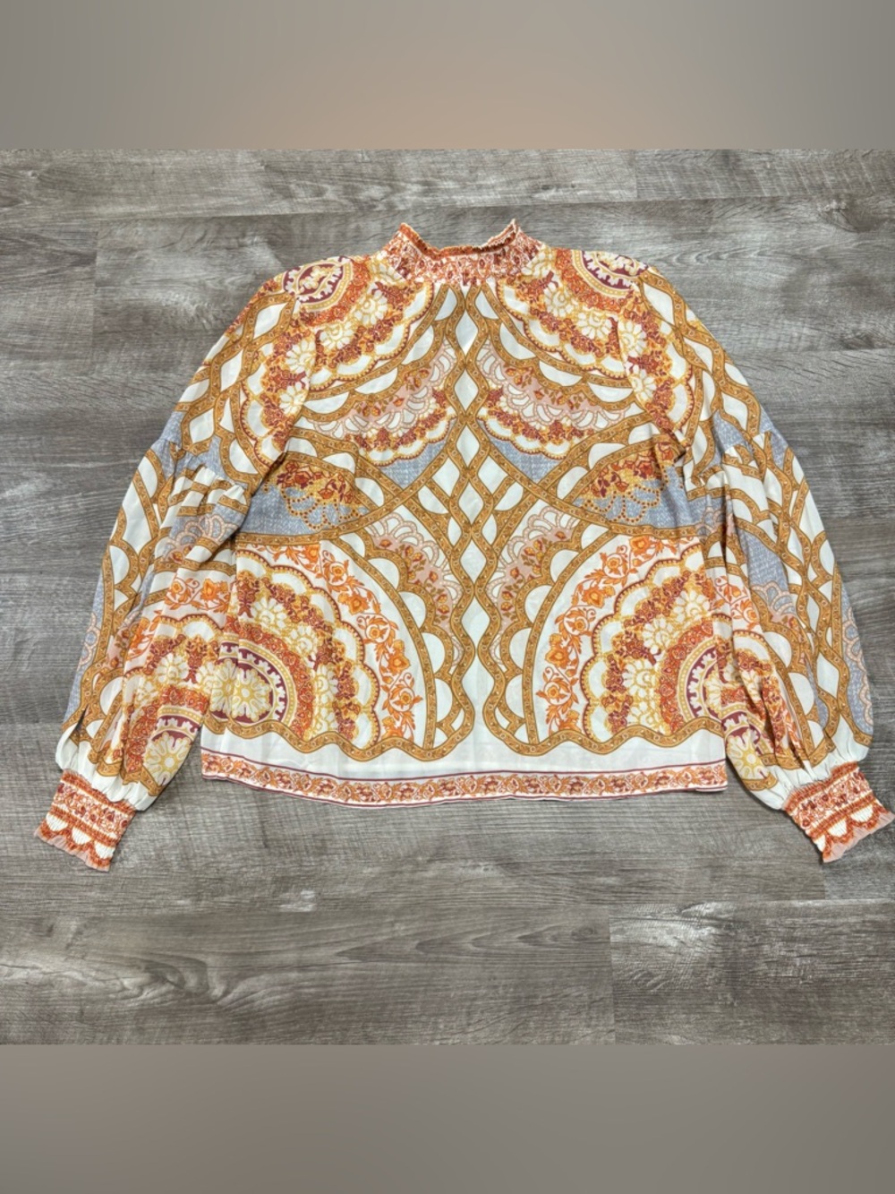 Jealous Tomato Abstract Sheer Floral Blouse Size Large